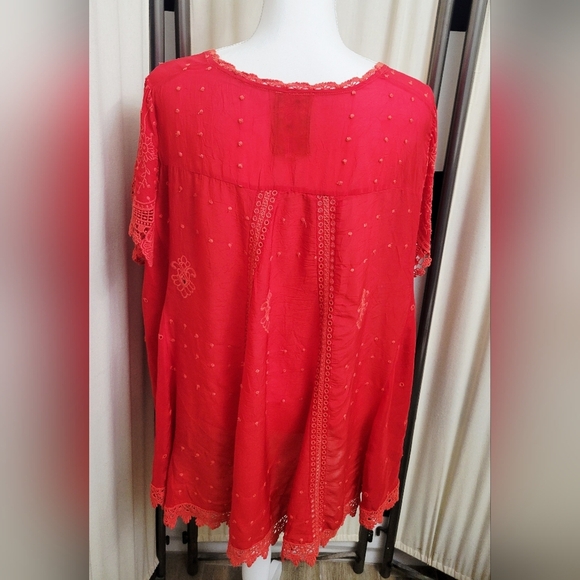 Johnny Was Red Lace Women's Blouse | Size Large - Picture 4 of 6